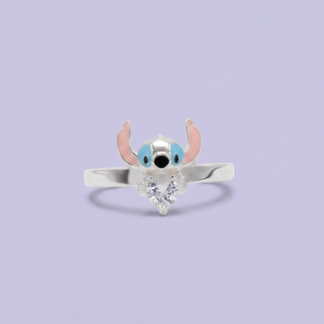 Anillo de Plata .9025 Diseño de Stich Blanco mod. 2797