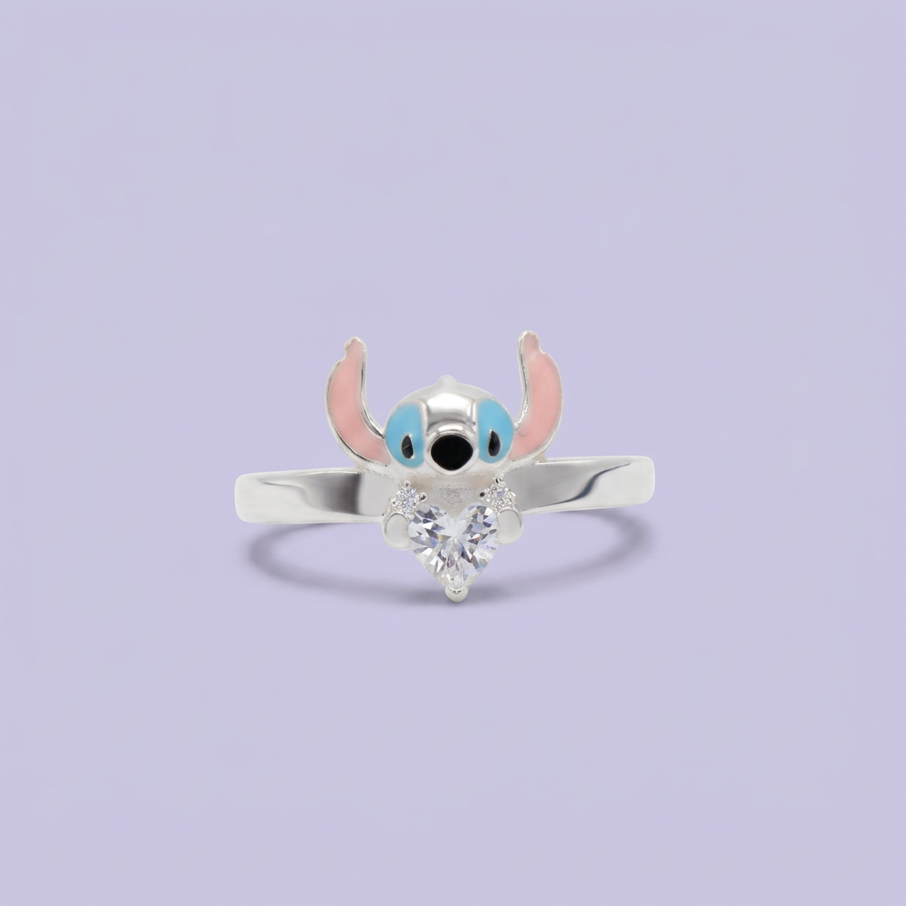 Anillo de Plata .9025 Diseño de Stich Blanco mod. 2797