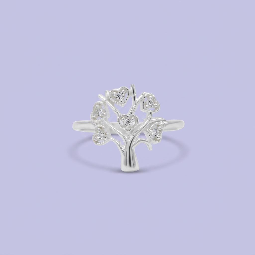Anillo de Plata .925  Árbol de la Abundancia con Zirconia mod. 3114