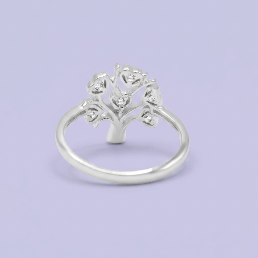 Anillo de Plata .925  Árbol de la Abundancia con Zirconia mod. 3114