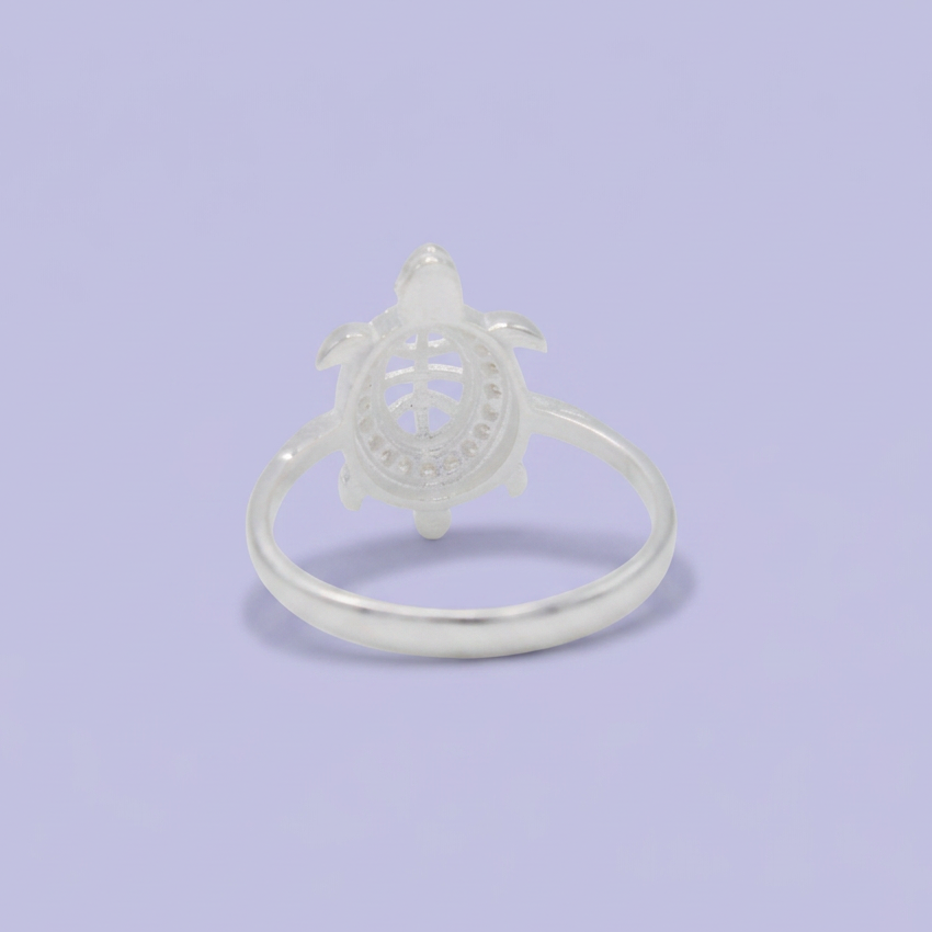 Anillo de Plata .925  Tortuga Marina Calada con Zirconia mod. 3115