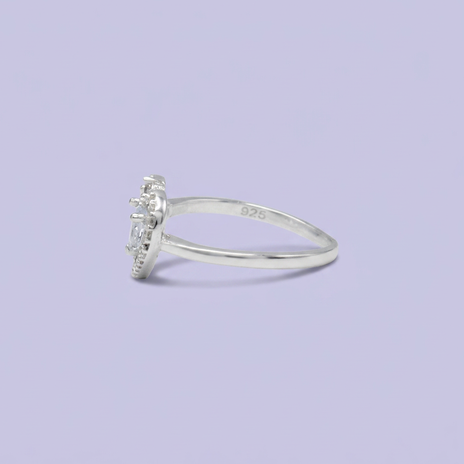 Anillo de Plata .925  Corazón Calado con Incrustación de Zirconia mod. 3134