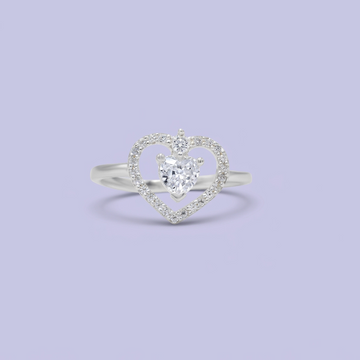 Anillo de Plata .925  Corazón Calado con Incrustación de Zirconia mod. 3134