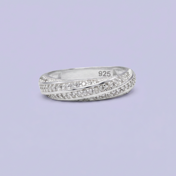 Anillo de Plata .925  Con Diseño Torzal e Incrustación de Zirconias mod. 3138