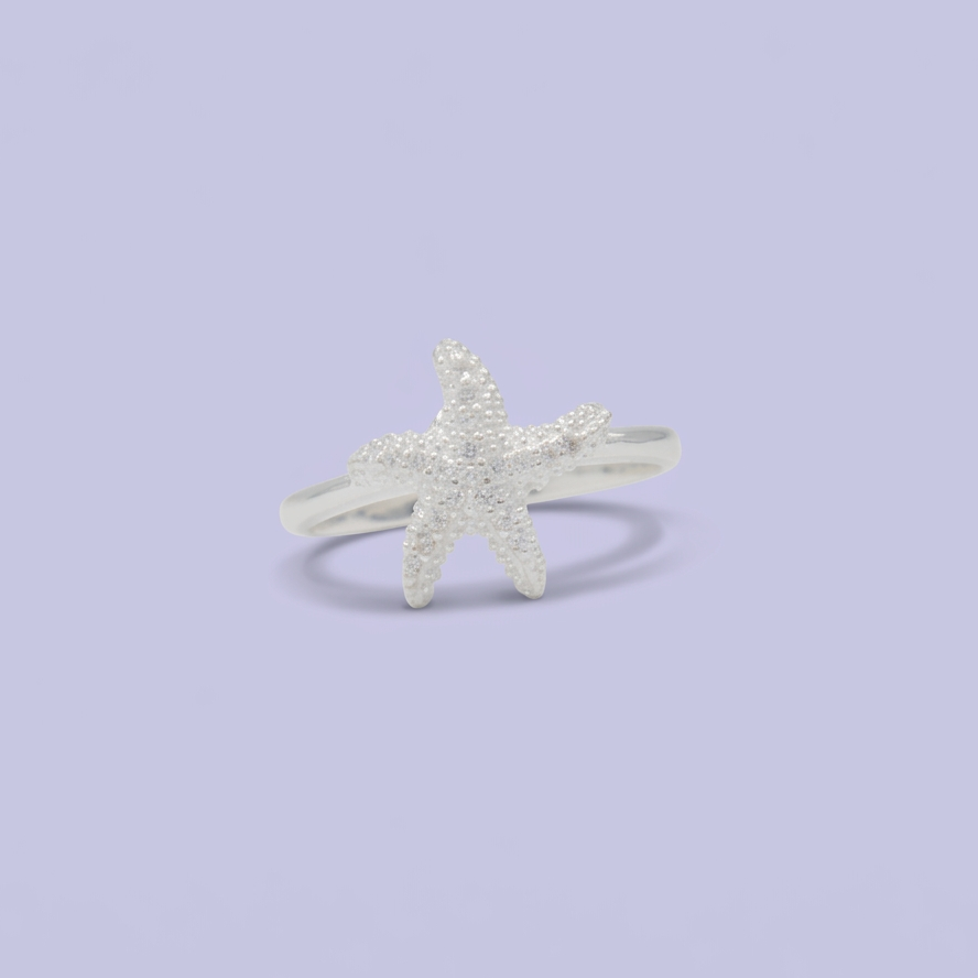 Anillo de Plata .925  Estrella de Mar con Zirconia mod. 3139