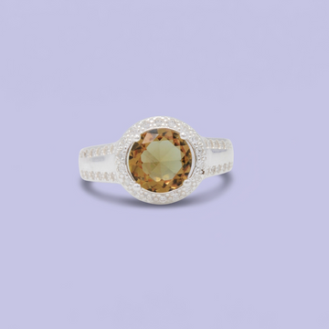 Anillo de Plata .925 Circular Verde Olivo e Incrustación de Zirconias mod. 3127