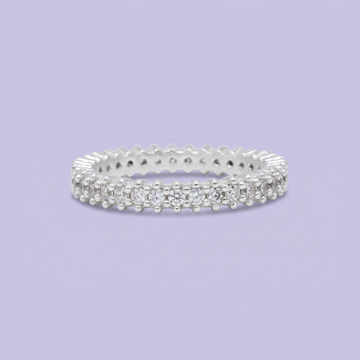 Anillo de Plata .925 Churumbela con Incrustación de Zirconia Radiante Blanca mod. 3147