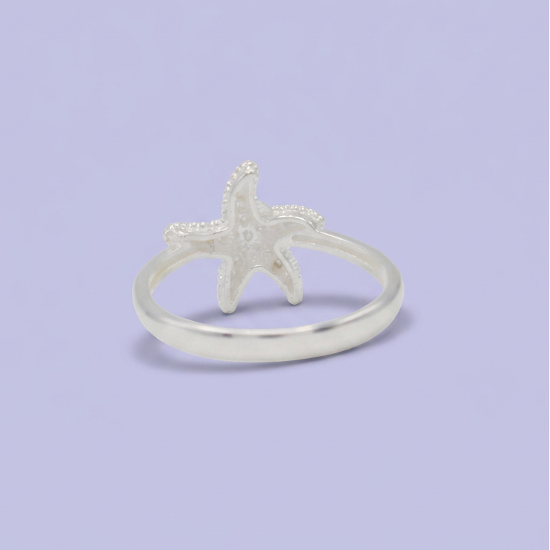 Anillo de Plata .925  Estrella de Mar con Zirconia mod. 3139