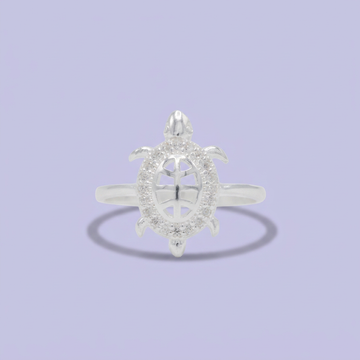 Anillo de Plata .925  Tortuga Marina Calada con Zirconia mod. 3115