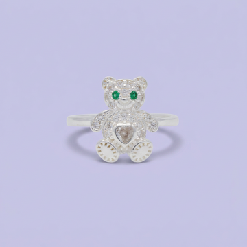 Anillo de Plata .925  Oso con Corazón y Zirconia mod. 3116