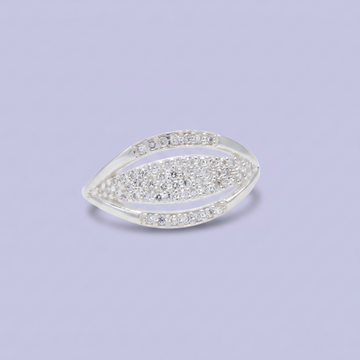Anillo de Plata .925 Triple Linea con Incrustación de Zirconias Brillantes mod. 3148