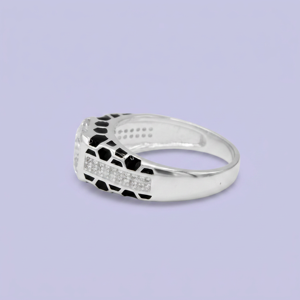 Anillo de Plata .925 Estilo Manchas Pantera con Zirconias mod. 2661
