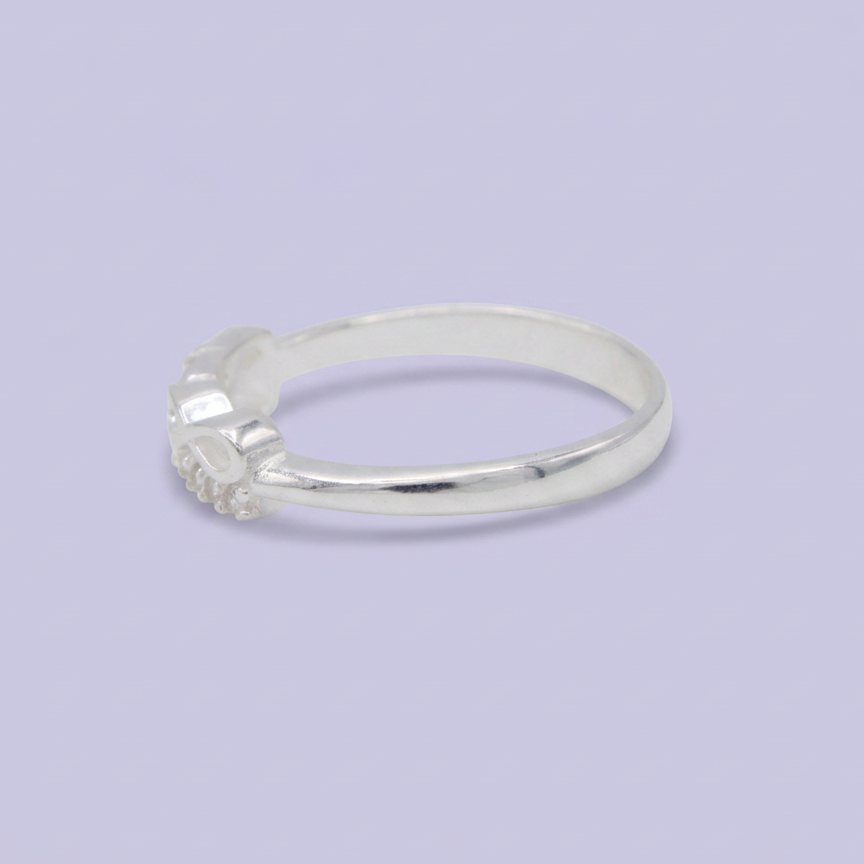 Anillo de Plata .925 con Diseño Doble Infinito y Zirconia mod. 3097