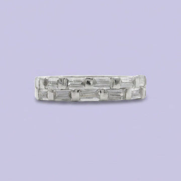 Anillo de Plata .925 Cintillo Baguette Doble Carril mod. 2360