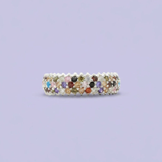 Anillo de Plata .925 Pavé Multicolor mod. 2364