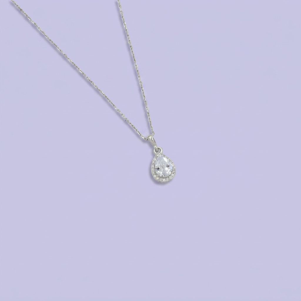 Coordinado de Plata .025 Gotas de Finas Zirconais mod. 2479