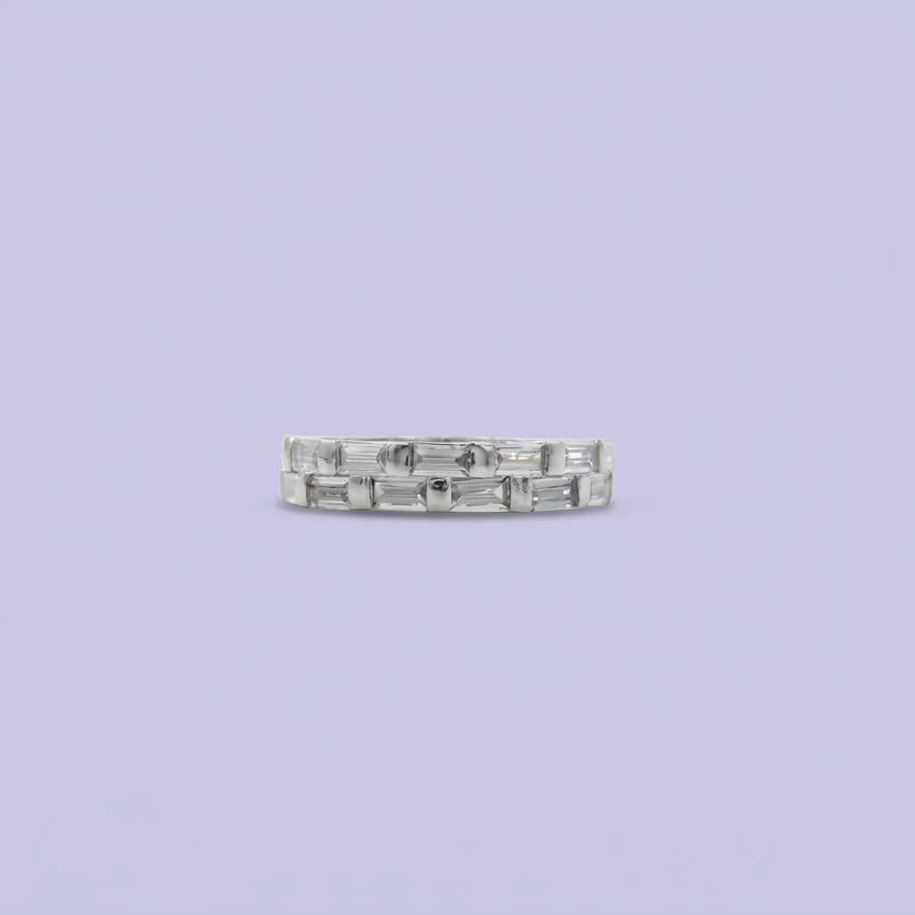 Anillo de Plata .925 Cintillo Baguette Doble Carril mod. 2360