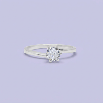 Anillo de Compromiso plata .925 Diseño Elegante cruzado con Zircinia mod. 2709
