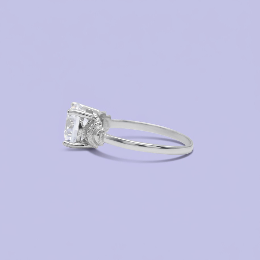 Anillo de Compromiso plata .925 con Zirconia Central Circular mod. 2710