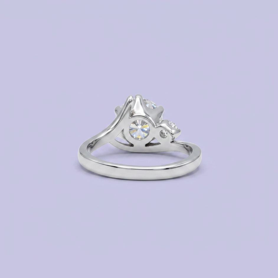 Anillo de Compromiso plata .925 Diseño de Flor con Zircinia Incrustada mod. 2711
