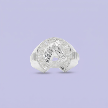 Anillo de Plata .925 Reluciente Caballo Acompañado de Zirconias mod. 2271