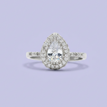 Anillo Solitario de Plata .925 Forma de Gota mod. 2416