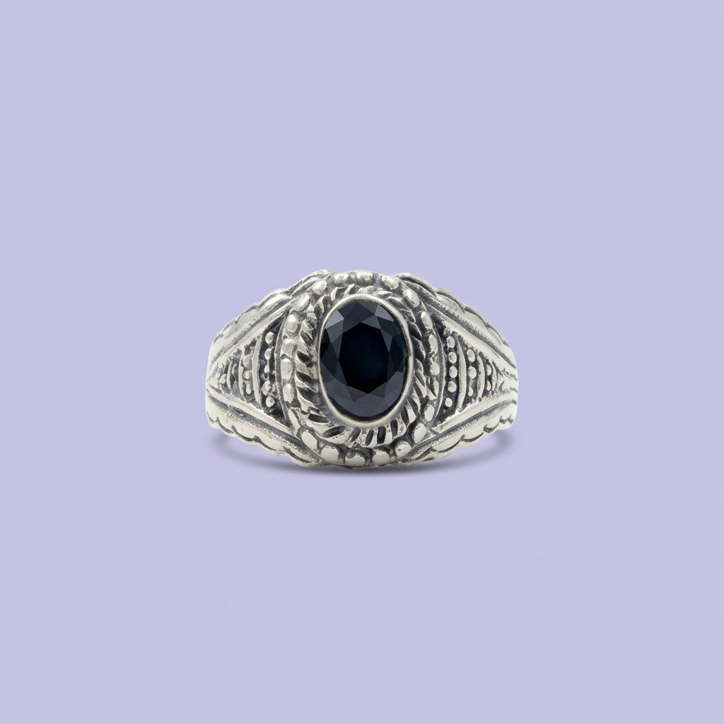 Anillo de Plata .925 Estilo Sello con Ónix mod. 2272