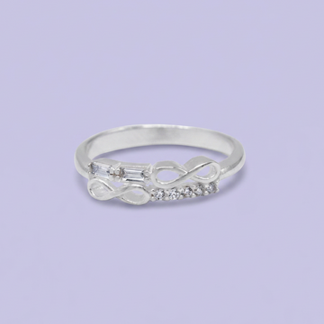 Anillo de Plata .925 con Diseño Doble Infinito y Zirconia mod. 3097