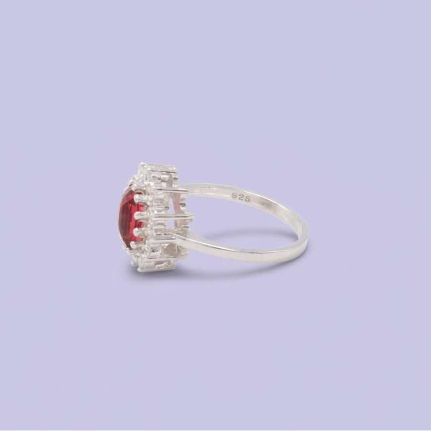 Coordinado de Plata .925 Sol Radiante Color Fucsia con Incrustación de Zirconias mod. 2949