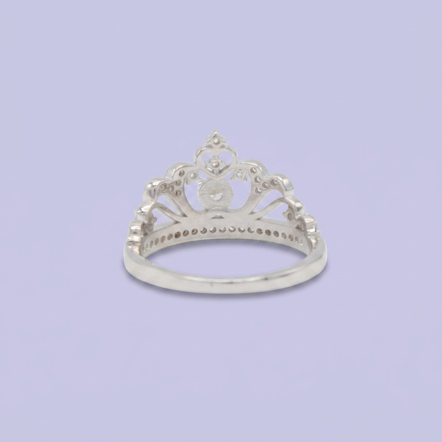 Anillo de Plata .925 Corona Elegante con Centro de Zirconia mod. 2918