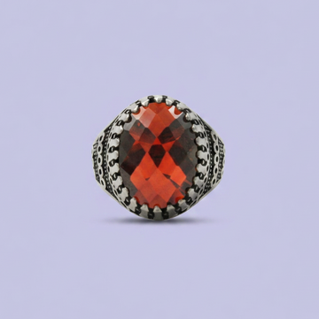 Anillo de Plata .925 Zirconia Oval con Bordes Decorativos mod. 2472