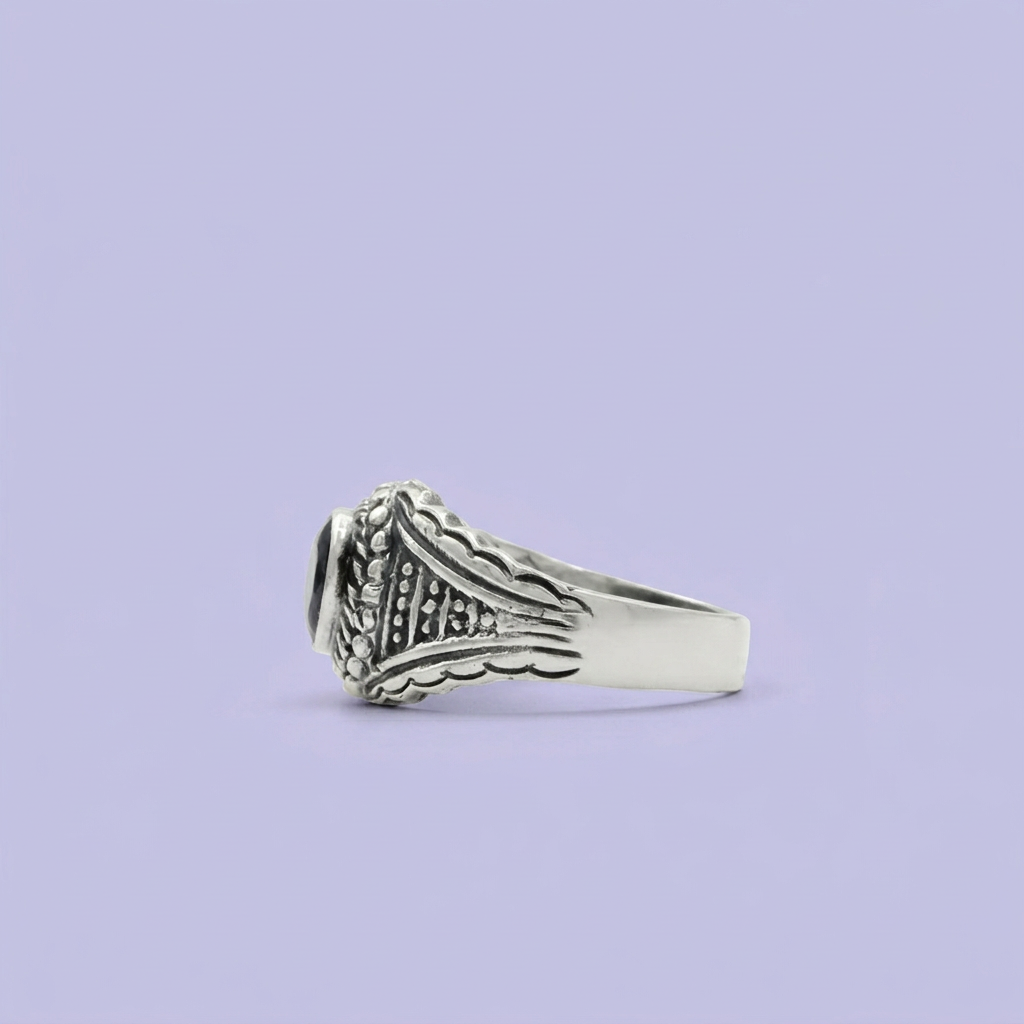 Anillo de Plata .925 Estilo Sello con Ónix mod. 2272