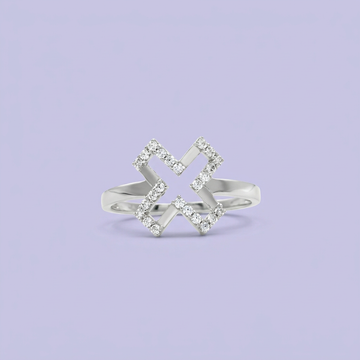 Anillo de Plata .925 Diseño Geométrico con Zirconias mod. 2162