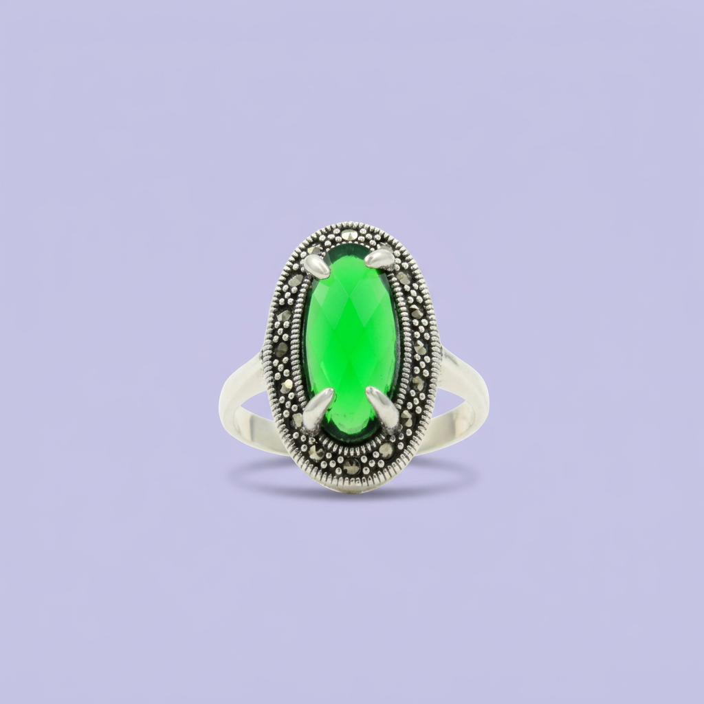 Anillo de Plata .925 Corte Marquesa Decorado con Marquesitas mod. 2257