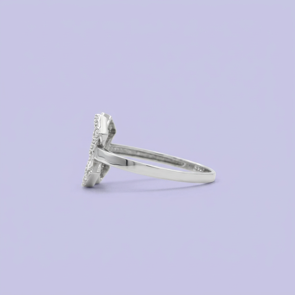 Anillo de Plata .925 Diseño Geométrico con Zirconias mod. 2162