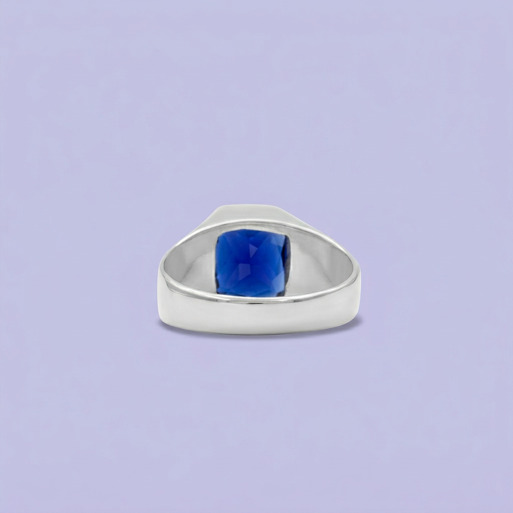 Anillo de Plata .925 Zirconia Azul Rectangular mod. 2278