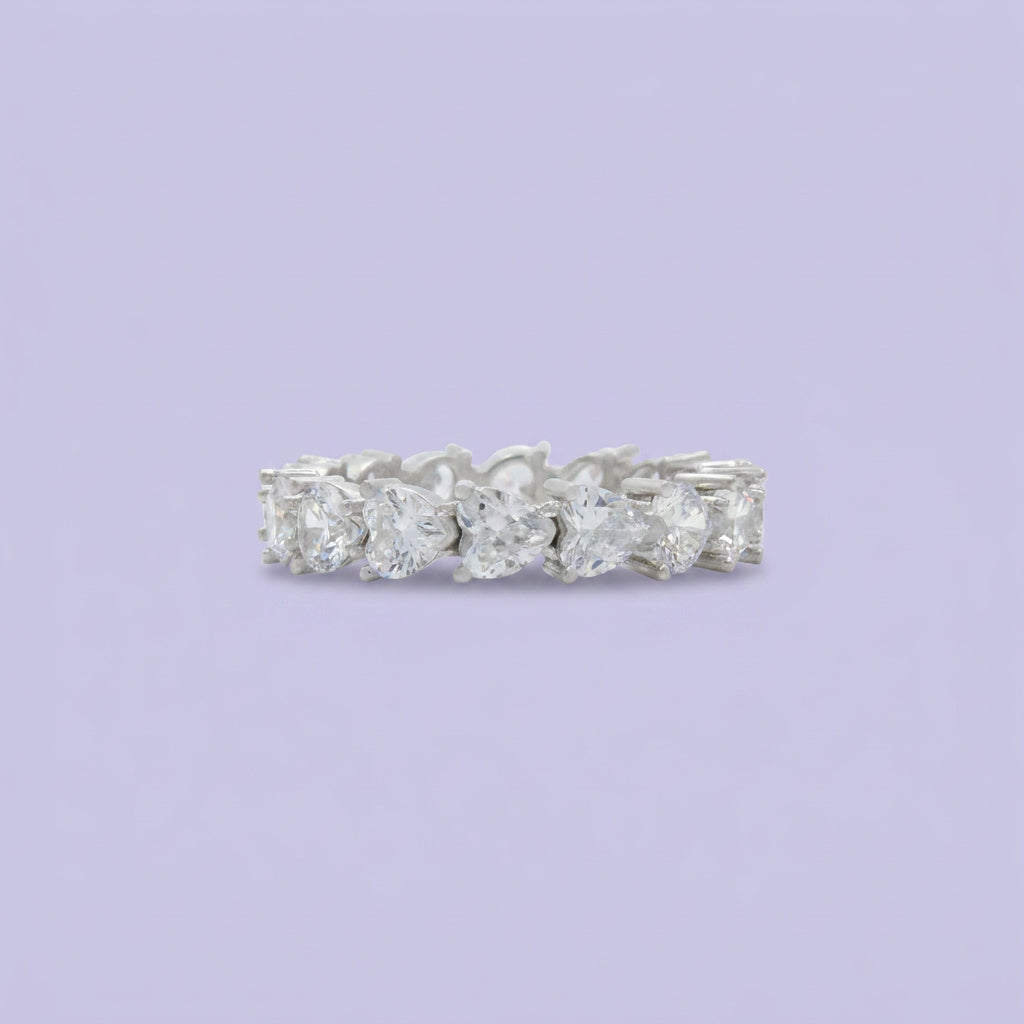 Anillo de Plata .925 Cintillo de Corazones mod. 2363
