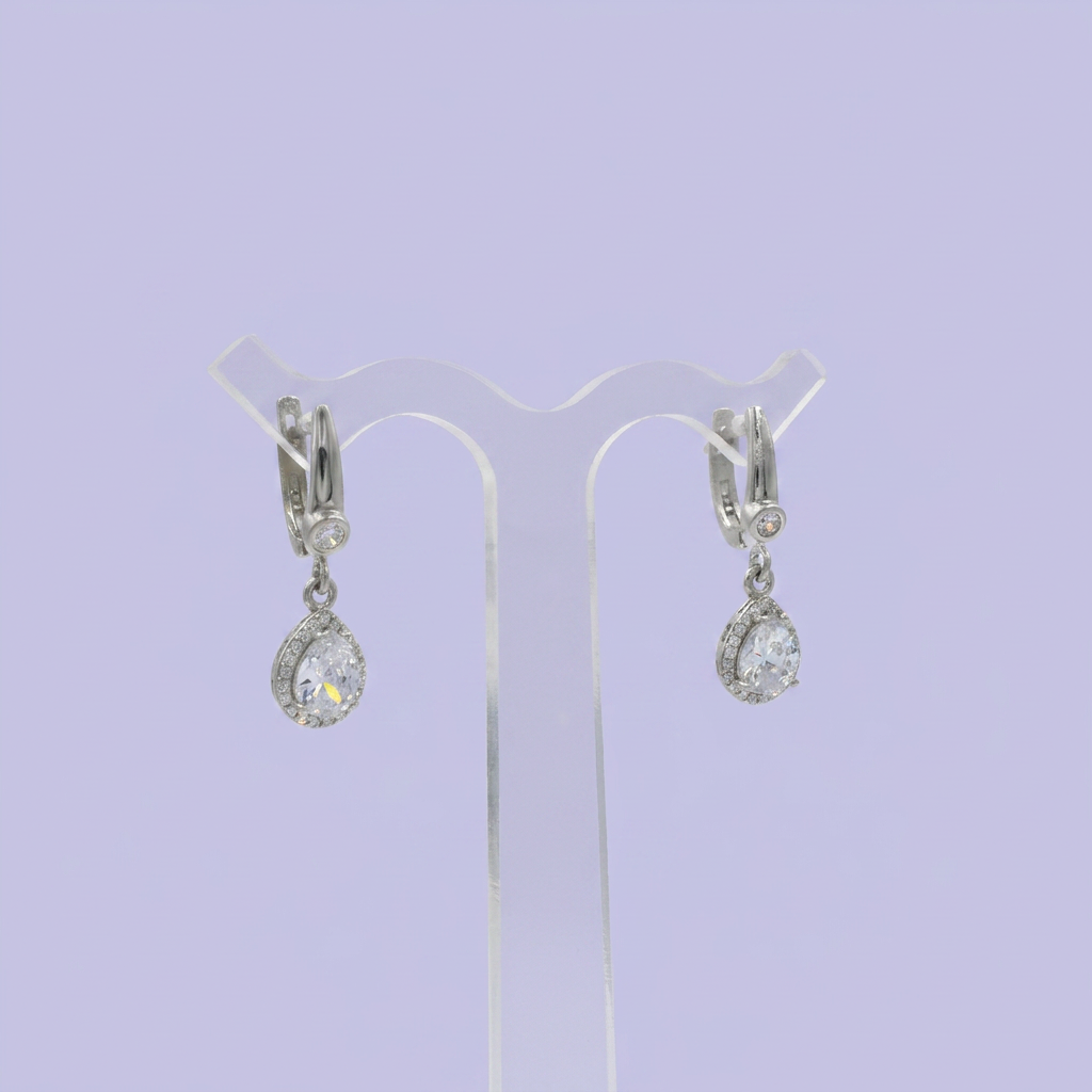 Coordinado de Plata .025 Gotas de Finas Zirconais mod. 2479
