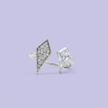 Anillo de Plata .925 Doble Rombo con Zirconias mod. 2169