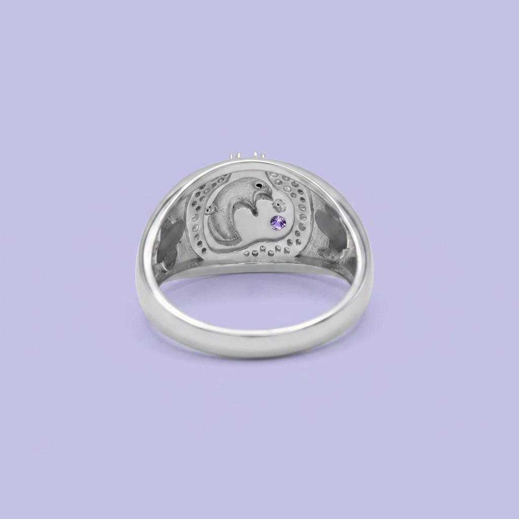 Anillo de Plata .925 Dragón con Incrustación de Zirconias mod. 2664