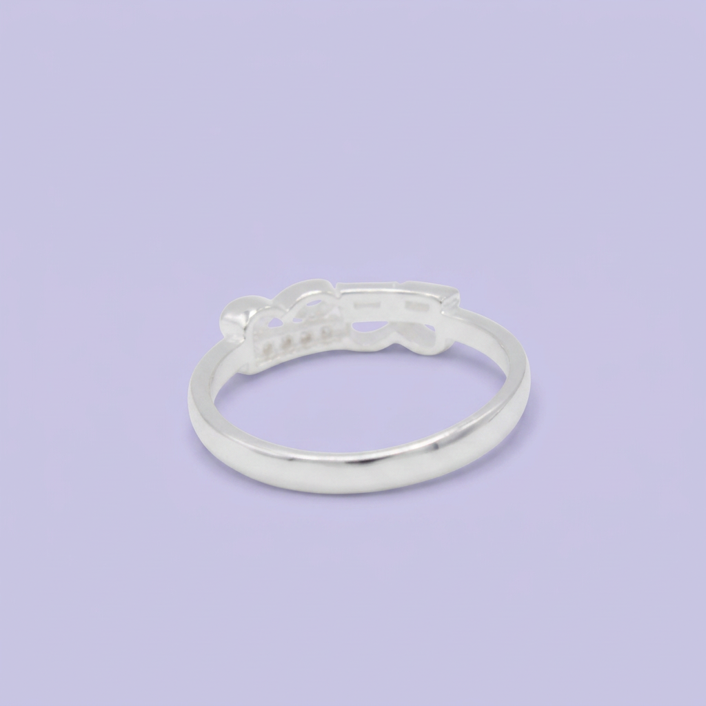 Anillo de Plata .925 con Diseño Doble Infinito y Zirconia mod. 3097