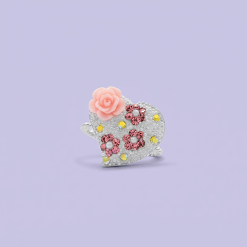 Anillo de Plata .925 Corazón y Flores con Zirconias mod. 2152