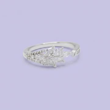 Anillo de Plata .925 con Diseño Espiga y  Zirconia mod. 3094