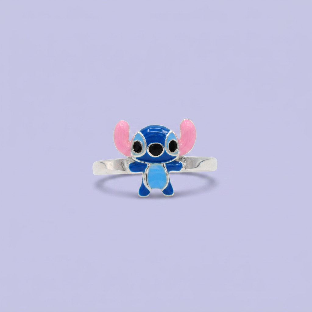 Anillo de Plata .9025 Diseño de Stich Azul mod. 2795