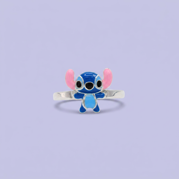 Anillo de Plata .9025 Diseño de Stich Azul mod. 2795