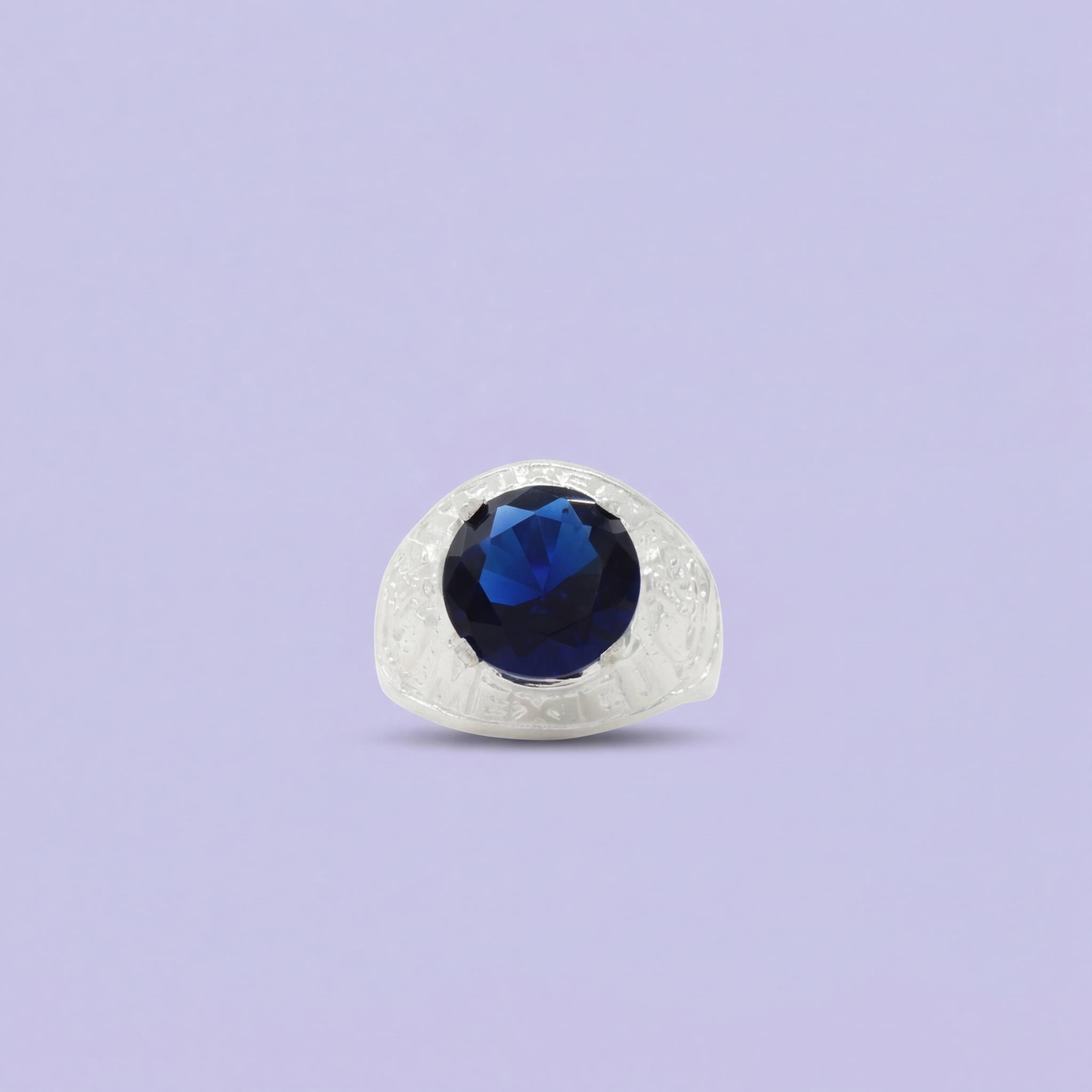 Anillo de Plata .925 Zirconia Azul con Decorados Sobre México mod. 2276