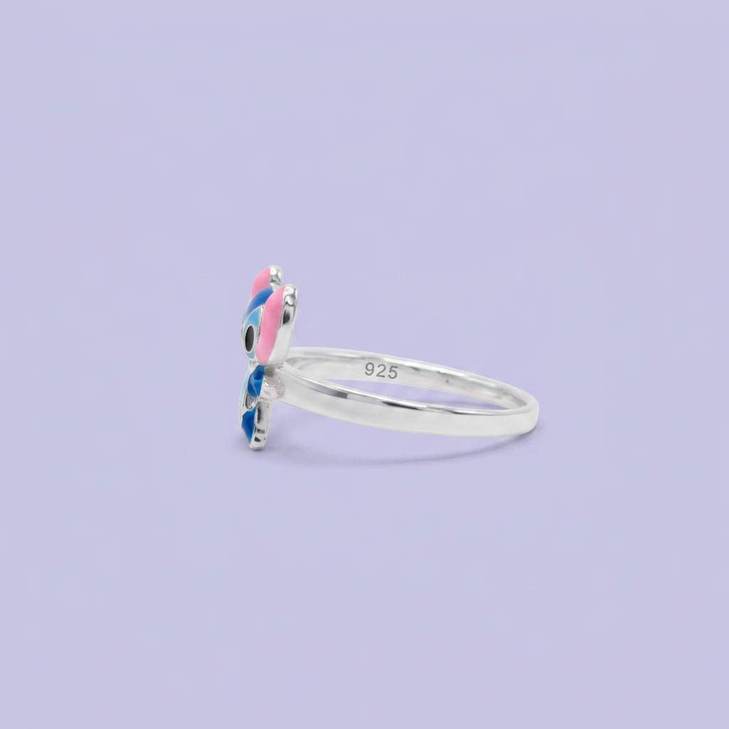 Anillo de Plata .9025 Diseño de Stich Azul mod. 2795