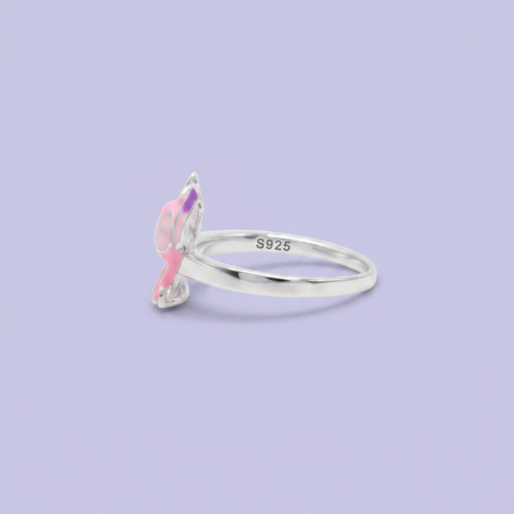 Anillo de Plata .925 Diseño de Alien Rosa mod. 2796