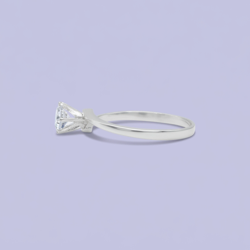 Anillo de Compromiso plata .925 Diseño Elegante cruzado con Zircinia mod. 2709