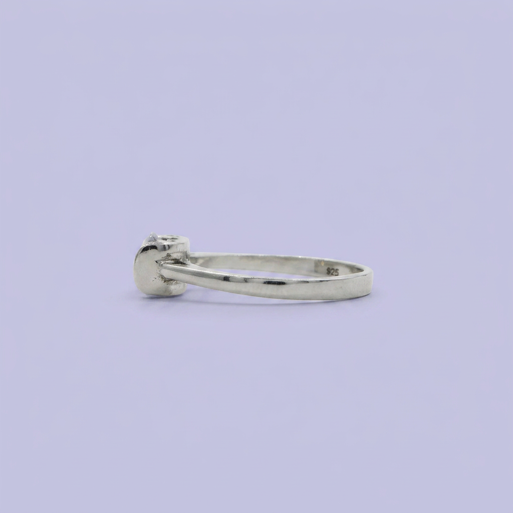 Anillo Solitario de Plata .925 Zirconia con Laterales Brillantes mod. 2419